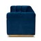 Baxton Studio Loreto Navy Blue Velvet Upholstered Brushed Gold Finished Sofa 157-8864 - alternate 5